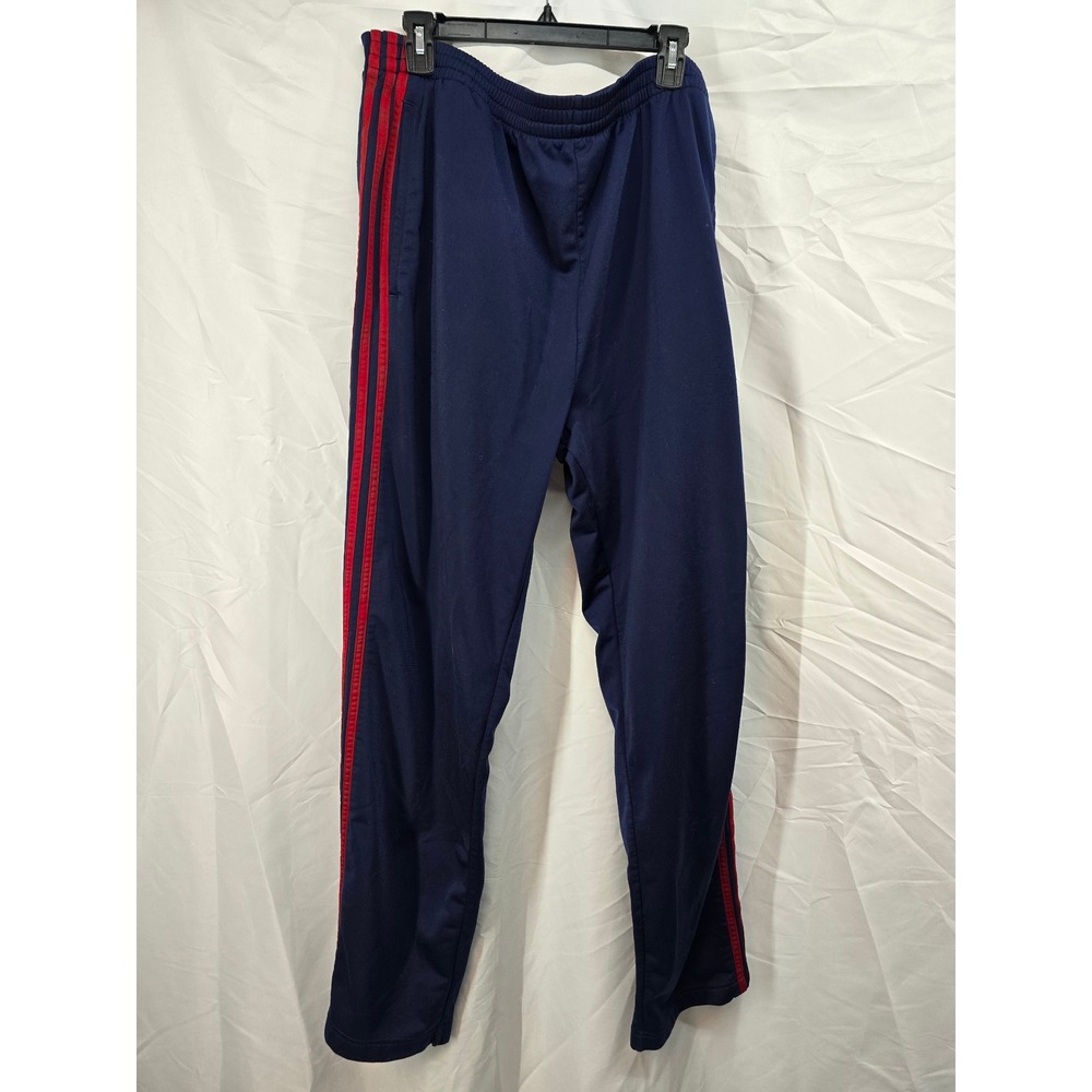 Vintage Adidas Men's Navy Blue Athletic Track Pants Snap Button Sides‎ Size XL